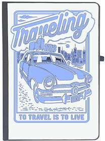 UDNAG Ruled Notebook Diary 'Travelling | To travel is to live', [A5 80Pages 80GSM]