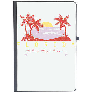 UDNAG Ruled Notebook Diary 'Beach | Sea and coconut tree', [A5 80Pages 80GSM]