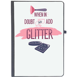 UDNAG Ruled Notebook Diary 'Makeup | when in doubt just add Glitter', [A5 80Pages 80GSM]