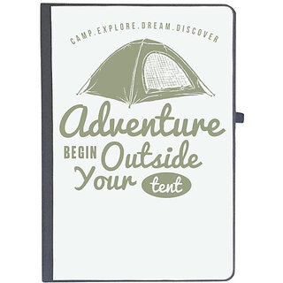 UDNAG Ruled Notebook Diary 'Adventure | Adventure begins outside the tent', [A5 80Pages 80GSM]