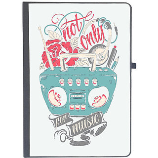 UDNAG Ruled Notebook Diary 'Not only for music | Radio, Rose, Music, Pen, Pencil', [A5 80Pages 80GSM]