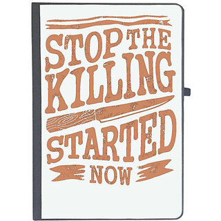 UDNAG Ruled Notebook Diary 'Death | Stop the killing started now', [A5 80Pages 80GSM]