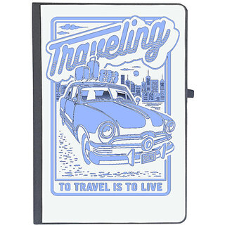 UDNAG Ruled Notebook Diary 'Travelling | To travel is to live', [A5 80Pages 80GSM]