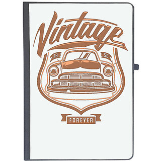 UDNAG Ruled Notebook Diary 'Vintage Car | Vintage Car forever', [A5 80Pages 80GSM]