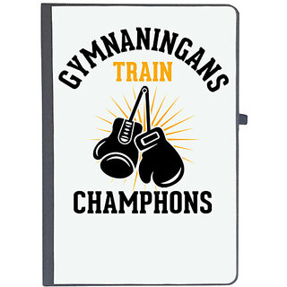 UDNAG Ruled Notebook Diary 'Gym | gymnaningans train champhons', [A5 80Pages 80GSM]