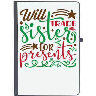UDNAG Ruled Notebook Diary 'Sister | will trade sister for present', [A5 80Pages 80GSM]