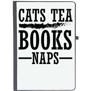 UDNAG Ruled Notebook Diary 'Cat | CATS TEA BOOKS NAPS', [A5 80Pages 80GSM]