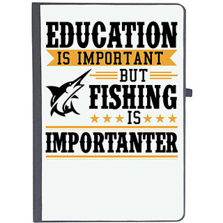 UDNAG Ruled Notebook Diary 'Fishing | EDUCATION IS IMPORTANT.', [A5 80Pages 80GSM]