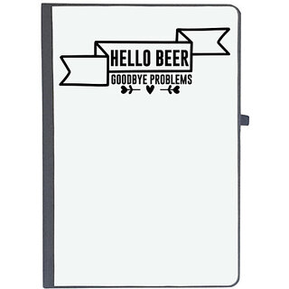 UDNAG Ruled Notebook Diary 'Beer | HELLO BEER GOODBYE PROBLEMS', [A5 80Pages 80GSM]