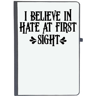 UDNAG Ruled Notebook Diary 'Hate | I BELIEVE INHATE AT FIRST SIGHT', [A5 80Pages 80GSM]