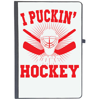 UDNAG Ruled Notebook Diary 'Hockey | I PUCKIN LOVE', [A5 80Pages 80GSM]