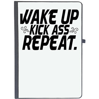UDNAG Ruled Notebook Diary 'Wakeup | wake up kick ass repeat', [A5 80Pages 80GSM]