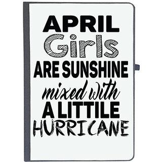UDNAG Ruled Notebook Diary 'Girls | april girls are sunshine mixed with', [A5 80Pages 80GSM]