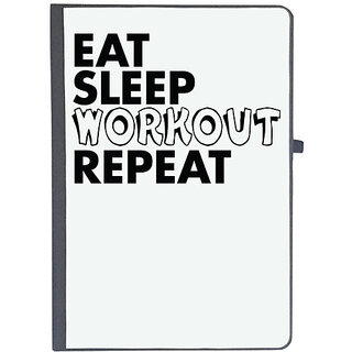 UDNAG Ruled Notebook Diary 'Workout, Gym | eat sleep workout repeat 2', [A5 80Pages 80GSM]