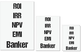 UDNAG Untearable Waterproof Stickers 155GSM 'ROI IRR NPV EMI Banker' A4 x 1pc, A5 x 1pc & A6 x 2pc
