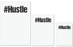 UDNAG Untearable Waterproof Stickers 155GSM 'Hashtag | hustle' A4 x 1pc, A5 x 1pc & A6 x 2pc