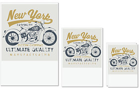UDNAG Untearable Waterproof Stickers 155GSM 'Motorcycle | Ultimate quality manufacturing' A4 x 1pc, A5 x 1pc & A6 x 2pc