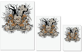 UDNAG Untearable Waterproof Stickers 155GSM 'Death | Welcome death' A4 x 1pc, A5 x 1pc & A6 x 2pc