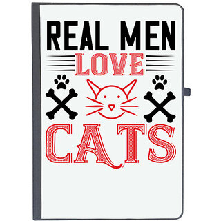 UDNAG Ruled Notebook Diary 'Cat | real man love cats', [A5 80Pages 80GSM]