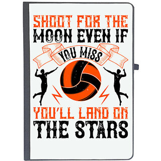 UDNAG Ruled Notebook Diary 'Vollyball | hoot for the moon, even if you miss youll land on the stars', [A5 80Pages 80GSM]