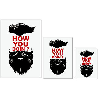 UDNAG Untearable Waterproof Stickers 155GSM 'Beared | How you doing' A4 x 1pc, A5 x 1pc & A6 x 2pc