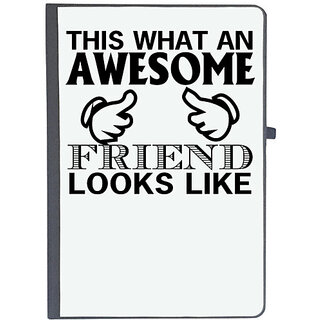 UDNAG Ruled Notebook Diary 'Awesome friend | this is what an awesome', [A5 80Pages 80GSM]