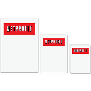 UDNAG Untearable Waterproof Stickers 155GSM 'Profit | Netprofit' A4 x 1pc, A5 x 1pc & A6 x 2pc