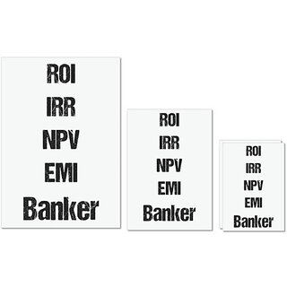 UDNAG Untearable Waterproof Stickers 155GSM 'ROI IRR NPV EMI Banker' A4 x 1pc, A5 x 1pc & A6 x 2pc