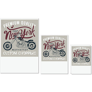 UDNAG Untearable Waterproof Stickers 155GSM 'Premium Quality New York Motorcycles' A4 x 1pc, A5 x 1pc & A6 x 2pc