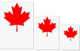 UDNAG Untearable Waterproof Stickers 155GSM 'Canadian Flag | Canadian Maple leaf' A4 x 1pc, A5 x 1pc & A6 x 2pc