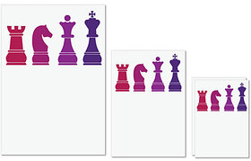 UDNAG Untearable Waterproof Stickers 155GSM 'Game | Chess Pieces' A4 x 1pc, A5 x 1pc & A6 x 2pc