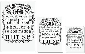UDNAG Untearable Waterproof Stickers 155GSM 'Nurse |  made a nurse' A4 x 1pc, A5 x 1pc & A6 x 2pc