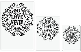 UDNAG Untearable Waterproof Stickers 155GSM 'Love | 's Love Never Fails' A4 x 1pc, A5 x 1pc & A6 x 2pc