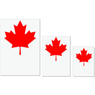 UDNAG Untearable Waterproof Stickers 155GSM 'Canadian Flag | Canadian Maple leaf' A4 x 1pc, A5 x 1pc & A6 x 2pc