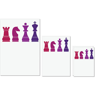 UDNAG Untearable Waterproof Stickers 155GSM 'Game | Chess Pieces' A4 x 1pc, A5 x 1pc & A6 x 2pc