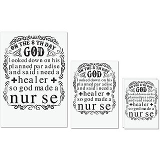 UDNAG Untearable Waterproof Stickers 155GSM 'Nurse |  made a nurse' A4 x 1pc, A5 x 1pc & A6 x 2pc