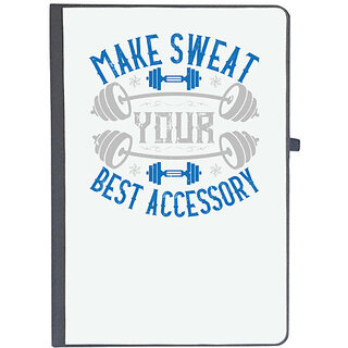 UDNAG Ruled Notebook Diary 'Gym | Make Sweat Your Best Accessory', [A5 80Pages 80GSM]