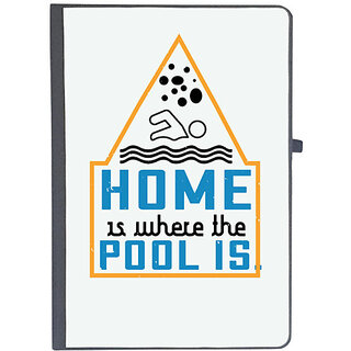 UDNAG Ruled Notebook Diary 'Swimming | Home is where the pool is', [A5 80Pages 80GSM]