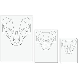 UDNAG Untearable Waterproof Stickers 155GSM 'Geometry | Bear Head Geometry' A4 x 1pc, A5 x 1pc & A6 x 2pc