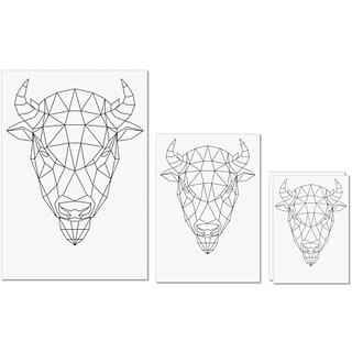 UDNAG Untearable Waterproof Stickers 155GSM 'Geometry | Bison Head Geometry' A4 x 1pc, A5 x 1pc & A6 x 2pc