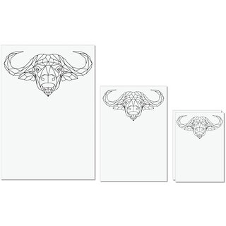 UDNAG Untearable Waterproof Stickers 155GSM 'Geometry | Buffalo Head Geometry' A4 x 1pc, A5 x 1pc & A6 x 2pc