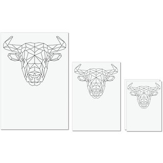UDNAG Untearable Waterproof Stickers 155GSM 'Geometry | Bull Head Geometry' A4 x 1pc, A5 x 1pc & A6 x 2pc