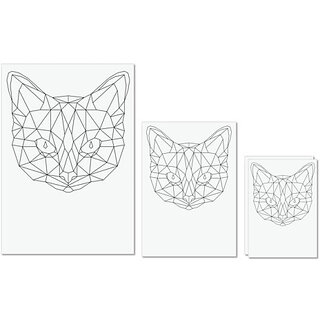 UDNAG Untearable Waterproof Stickers 155GSM 'Geometry | Cat Head' A4 x 1pc, A5 x 1pc & A6 x 2pc