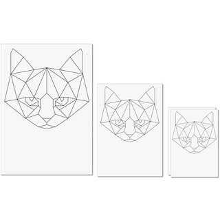 UDNAG Untearable Waterproof Stickers 155GSM 'Geometry | Cat Geometry' A4 x 1pc, A5 x 1pc & A6 x 2pc
