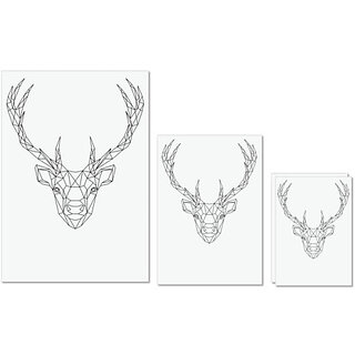 UDNAG Untearable Waterproof Stickers 155GSM 'Geometry | Deer Head Geometry' A4 x 1pc, A5 x 1pc & A6 x 2pc