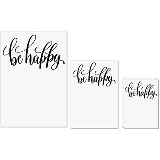 UDNAG Untearable Waterproof Stickers 155GSM 'Be happy' A4 x 1pc, A5 x 1pc & A6 x 2pc