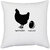 UDNAG White Polyester 'Chicken & egg | Story of Chicken and Egg' Pillow Cover [16 Inch X 16 Inch]