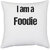 UDNAG White Polyester 'Foodie | I am a Foodie' Pillow Cover [16 Inch X 16 Inch]