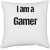 UDNAG White Polyester 'Gamer | I am a gamer' Pillow Cover [16 Inch X 16 Inch]