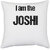 UDNAG White Polyester 'Joshi | I am the Joshi' Pillow Cover [16 Inch X 16 Inch]